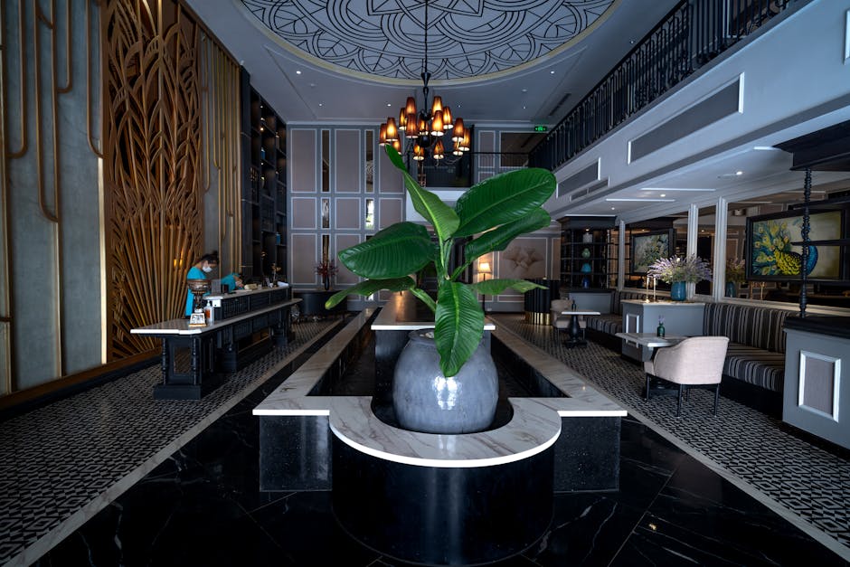Cheap hotels in Madrid — modern hotel lobby reception